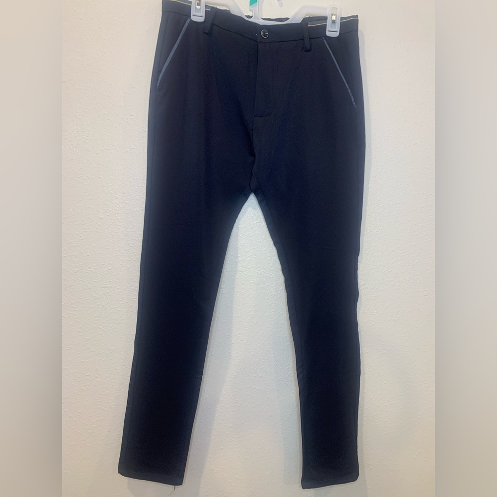 Plaid & Plain R Concept Men's Navy Skinny  Chinos